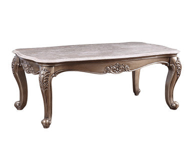 ACME 84865 Jayceon Coffee Table, Marble & Champagne ACME Furniture