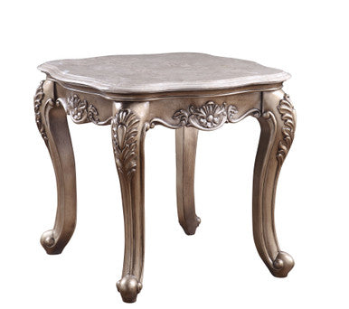 ACME 84867 Jayceon End Table, Marble & Champagne ACME Furniture