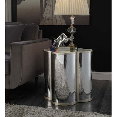 ACME 85397 Clover End Table, Silver & Champagne Finish ACME Furniture