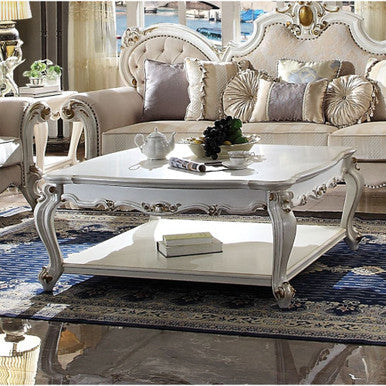 ACME 85460 Picardy Square Coffee Table, Antique Pearl ACME Furniture