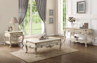 ACME 86020 Ragenardus Coffee Table, Antique White ACME Furniture