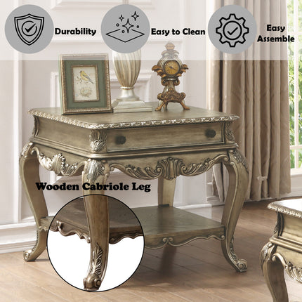 ACME 86032 Ragenardus End Table, Vintage Oak