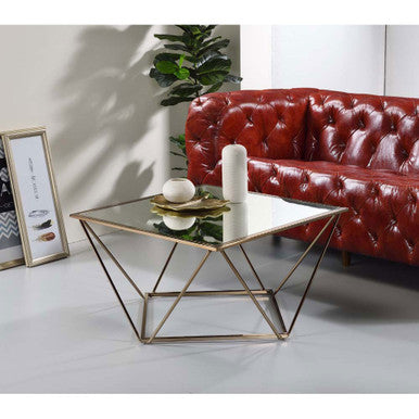 ACME 86055 Fogya Coffee Table, Mirrored & Champagne Gold Finish ACME Furniture