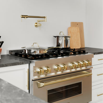 ZLINE Gemini Pot Filler in Polished Gold (GEM-FPF-PG)
