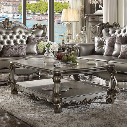 ACME 86820 Versailles Coffee Table, Antique Platinum  3