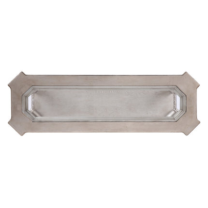 ACME 86933 Northville Sofa Table, Antique Silver & Clear Glass