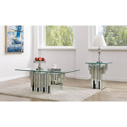 ACME 88000 Noralie Coffee Table, Mirrored & Faux Diamonds