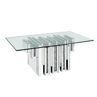 ACME 88000 Noralie Coffee Table, Mirrored & Faux Diamonds ACME Furniture
