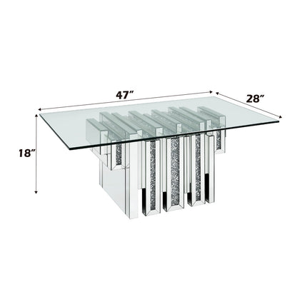 ACME 88000 Noralie Coffee Table, Mirrored & Faux Diamonds