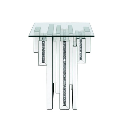 ACME 88002 Noralie End Table, Mirrored & Faux Diamonds