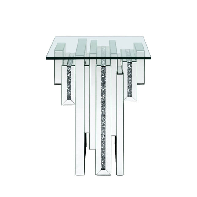ACME 88002 Noralie End Table, Mirrored & Faux Diamonds