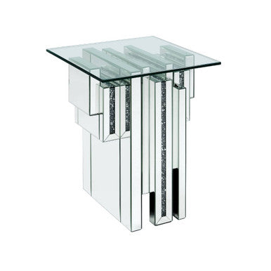 ACME 88002 Noralie End Table, Mirrored & Faux Diamonds ACME Furniture