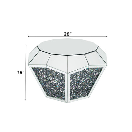 ACME 88005 Noralie Coffee Table, Mirrored & Faux Diamonds