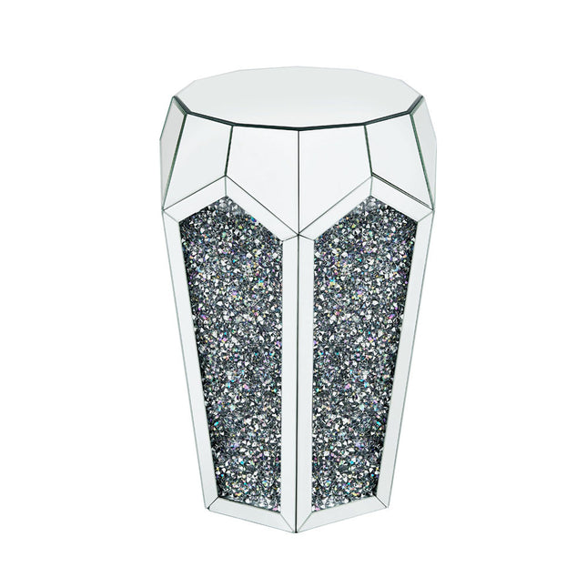 ACME 88007 Noralie End Table, Mirrored & Faux Diamonds