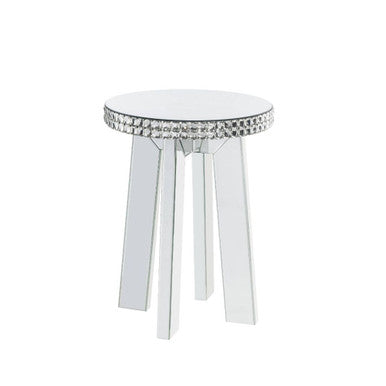 ACME 88012 Lotus End Table, Mirrored & Faux Crystals ACME Furniture