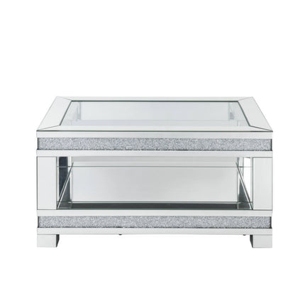 ACME 88020 Noralie Coffee Table, Mirrored & Faux Diamonds