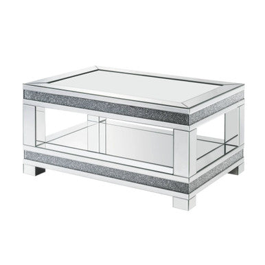 ACME 88020 Noralie Coffee Table, Mirrored & Faux Diamonds ACME Furniture