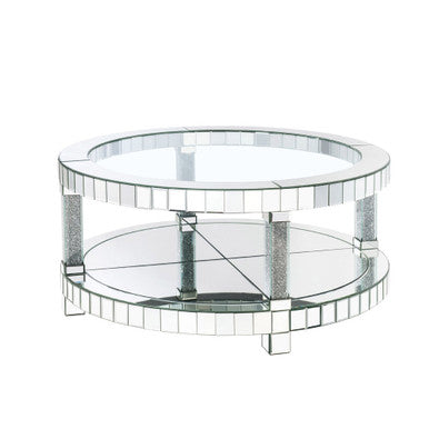 ACME 88025 Fafia Coffee Table, Mirrored & Faux Gems ACME Furniture