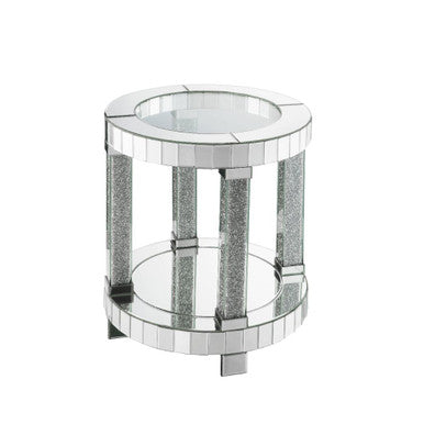 ACME 88027 Fafia End Table, Mirrored & Faux Gems ACME Furniture