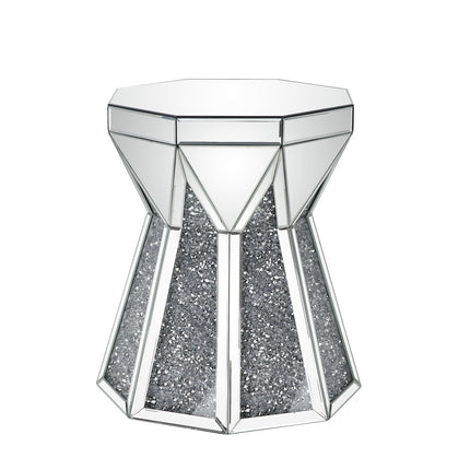 ACME 88062 Noralie End Table, Mirrored & Faux Diamonds