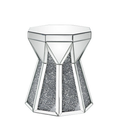 ACME 88062 Noralie End Table, Mirrored & Faux Diamonds ACME Furniture