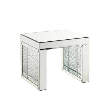 ACME 88066 Nysa Accent Table, Mirrored & Faux Crystals Inlay ACME Furniture