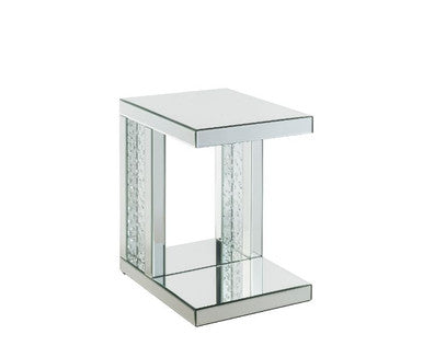 ACME 88067 Nysa Accent Table, Mirrored & Faux Crystals Inlay ACME Furniture
