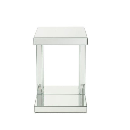 ACME 88067 Nysa Accent Table, Mirrored & Faux Crystals Inlay