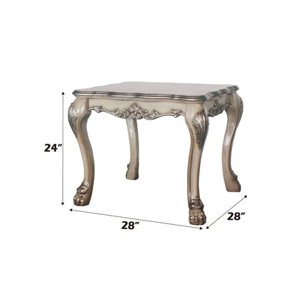 ACME 88172 Dresden End table, Vintage Bone White