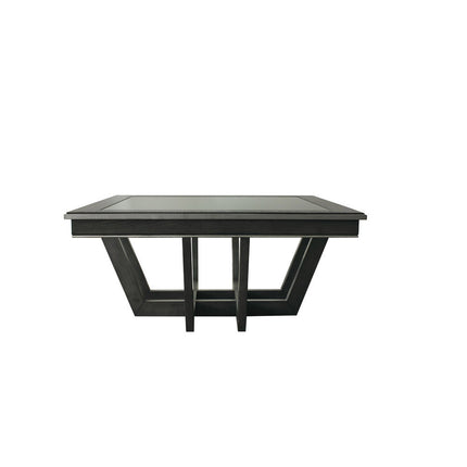 ACME 88810 House Beatrice Coffee Table, Clear Glass & Charcoal Finish