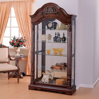 ACME 90054 Denton Curio Cabinet, Cherry ACME Furniture