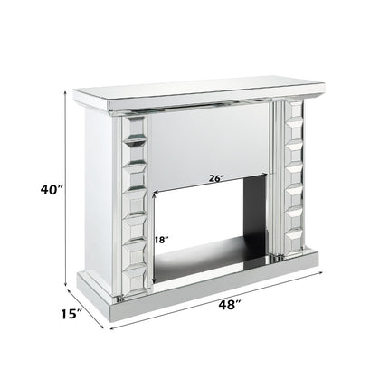 ACME 90202 Dominic Fireplace, Mirrored