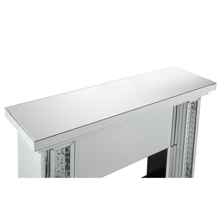 ACME 90254 Nysa Fireplace, Mirrored & Faux Crystals