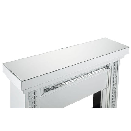 ACME 90272 Nysa Fireplace, Mirrored & Faux Crystals