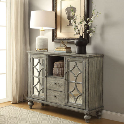 ACME 90282 Velika Console Table, Weathered Gray