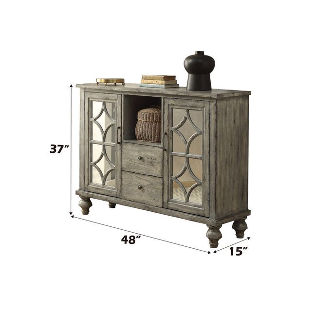 ACME 90282 Velika Console Table, Weathered Gray