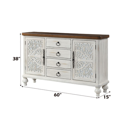 ACME 90288 Vermont Console Table, Antique White