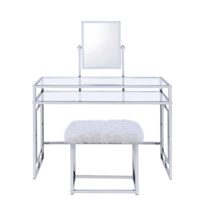 ACME 90314 Carenze II Vanity Set, White & Chrome