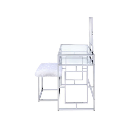 ACME 90314 Carenze II Vanity Set, White & Chrome