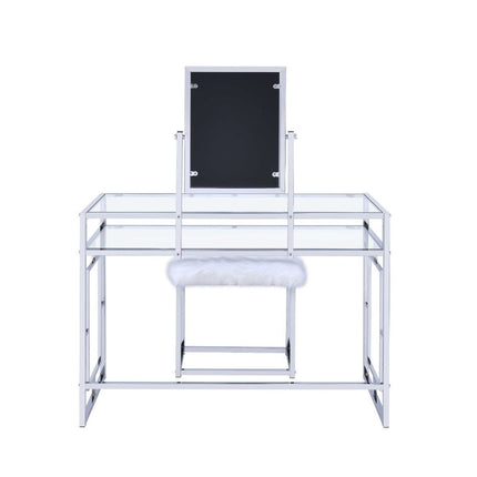 ACME 90314 Carenze II Vanity Set, White & Chrome