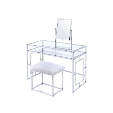 ACME 90314 Carenze II Vanity Set, White & Chrome ACME Furniture