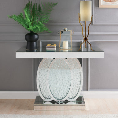 ACME 90320 Nysa Console Table, Mirrored & Faux Crystals (1Set/2Ctn) ACME Furniture