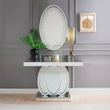 ACME 90320 Nysa Console Table, Mirrored & Faux Crystals (1Set/2Ctn)