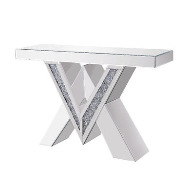 ACME 90444 Noralie Console Table, Mirrored & Faux Diamonds (1Set/2Ctn) ACME Furniture