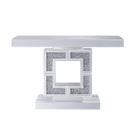 ACME 90450 Noralie Console Table, Mirrored & Faux Diamonds (1Set/2Ctn)