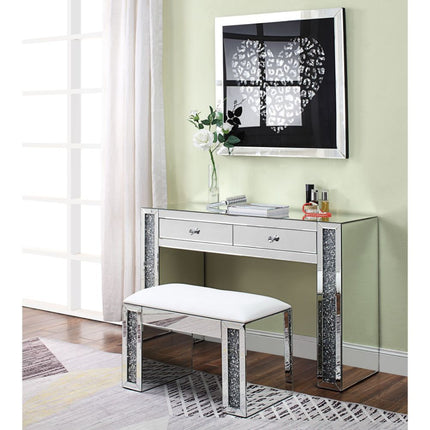ACME 90465 Noralie Vanity Desk, Mirrored & Faux Diamonds