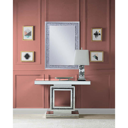 ACME 90620 Noralie Console Table, Mirrored & Faux Diamonds