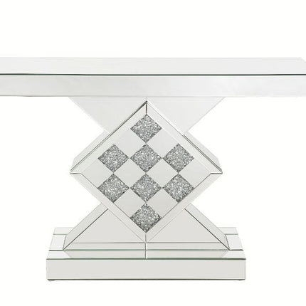 ACME 90622 Noralie Console Table, Mirrored & Faux Diamonds