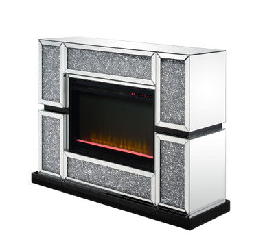 ACME 90660 Noralie Fireplace, Mirrored & Faux Diamonds ACME Furniture