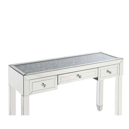 ACME 90673 Noralie Writing Desk, Mirrored & Faux Diamonds